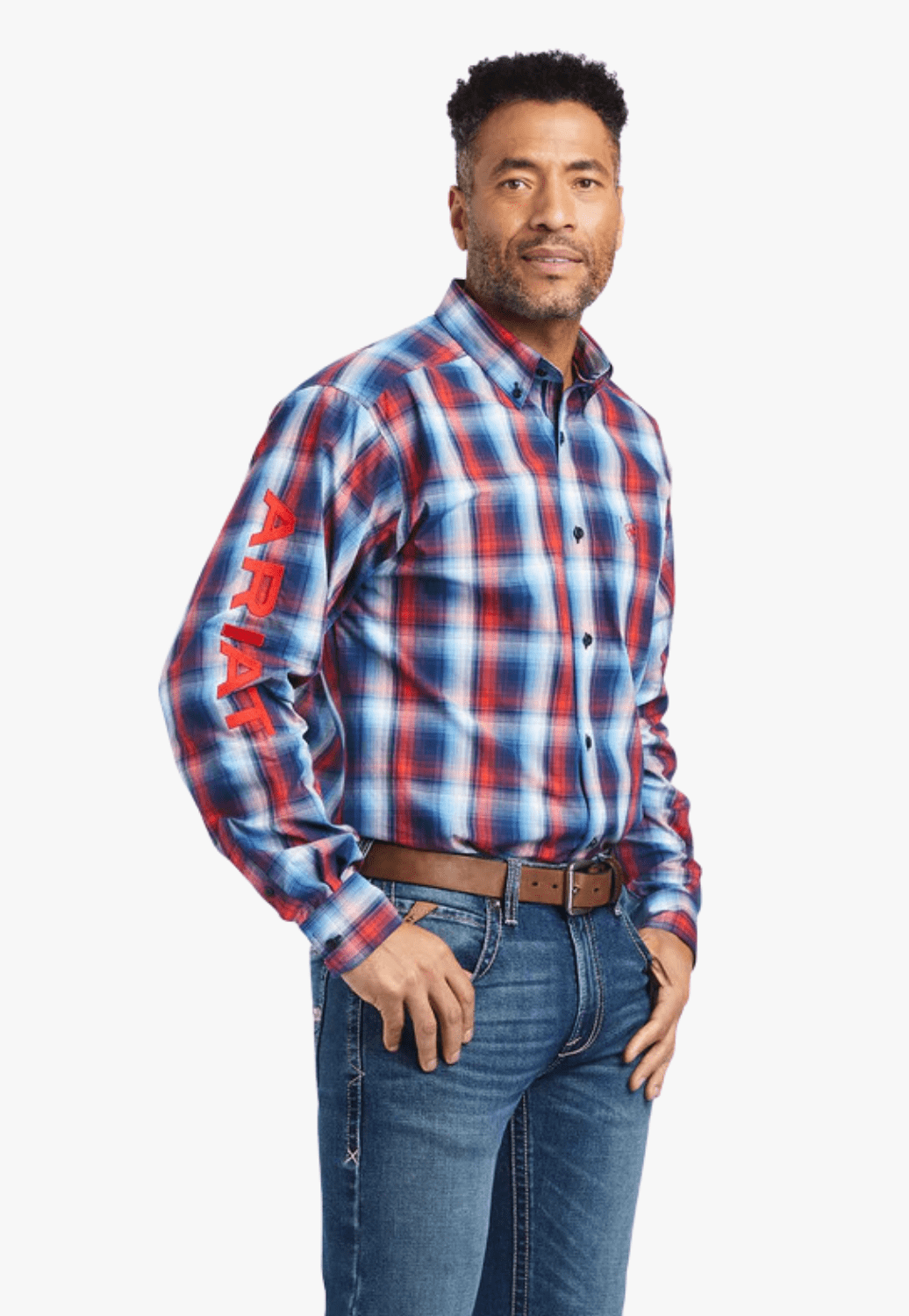 Ariat CLOTHING-Mens Long Sleeve Shirts Ariat Mens Pro Series Team Corey Fitted Long Sleeve Shirt