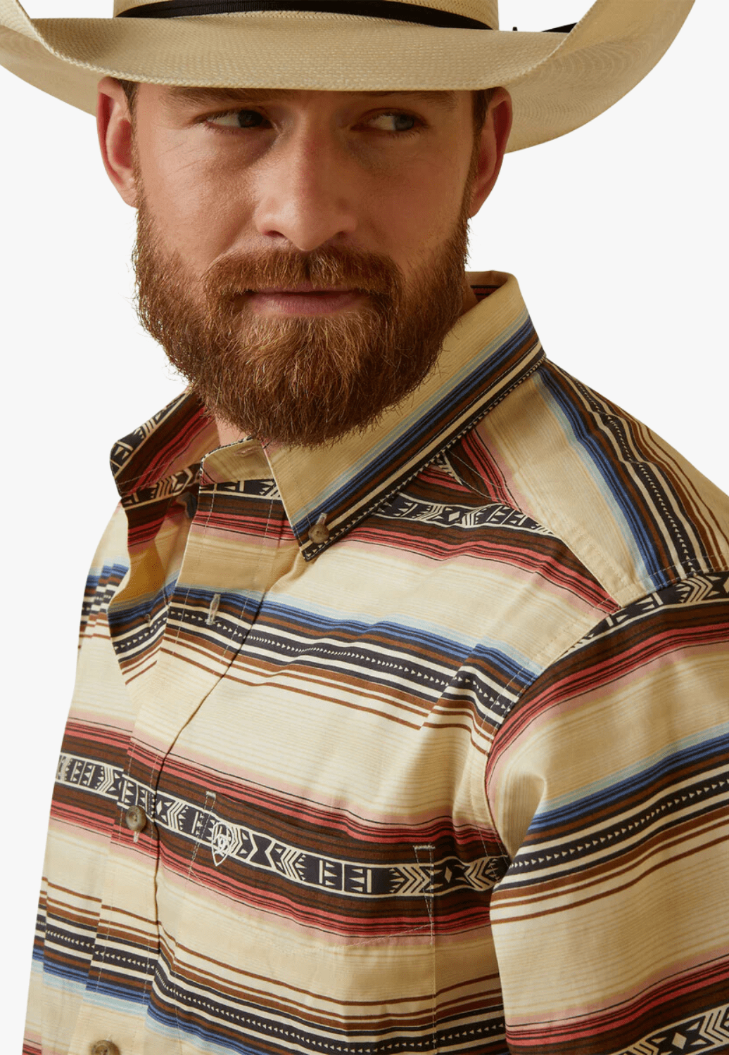 Ariat CLOTHING-Mens Long Sleeve Shirts Ariat Mens Pro Series Team Darren Fitted Long Sleeve Shirt