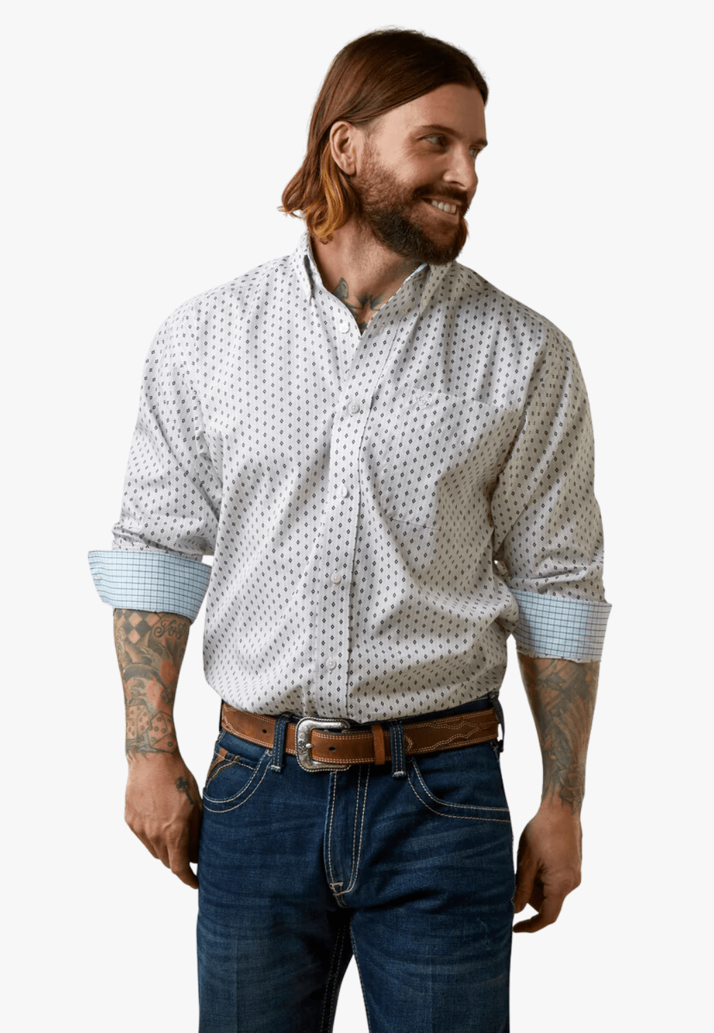 Ariat CLOTHING-Mens Long Sleeve Shirts Ariat Mens Wrinkle Free Coleman Classic Long Sleeve Shirt