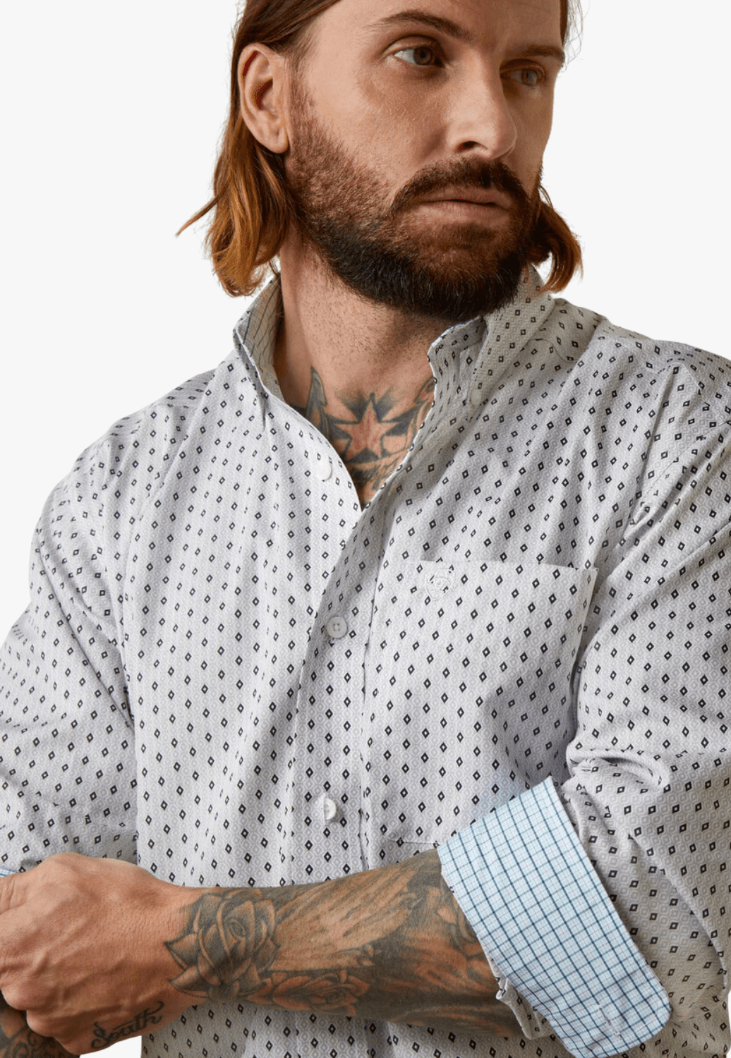 Ariat CLOTHING-Mens Long Sleeve Shirts Ariat Mens Wrinkle Free Coleman Classic Long Sleeve Shirt