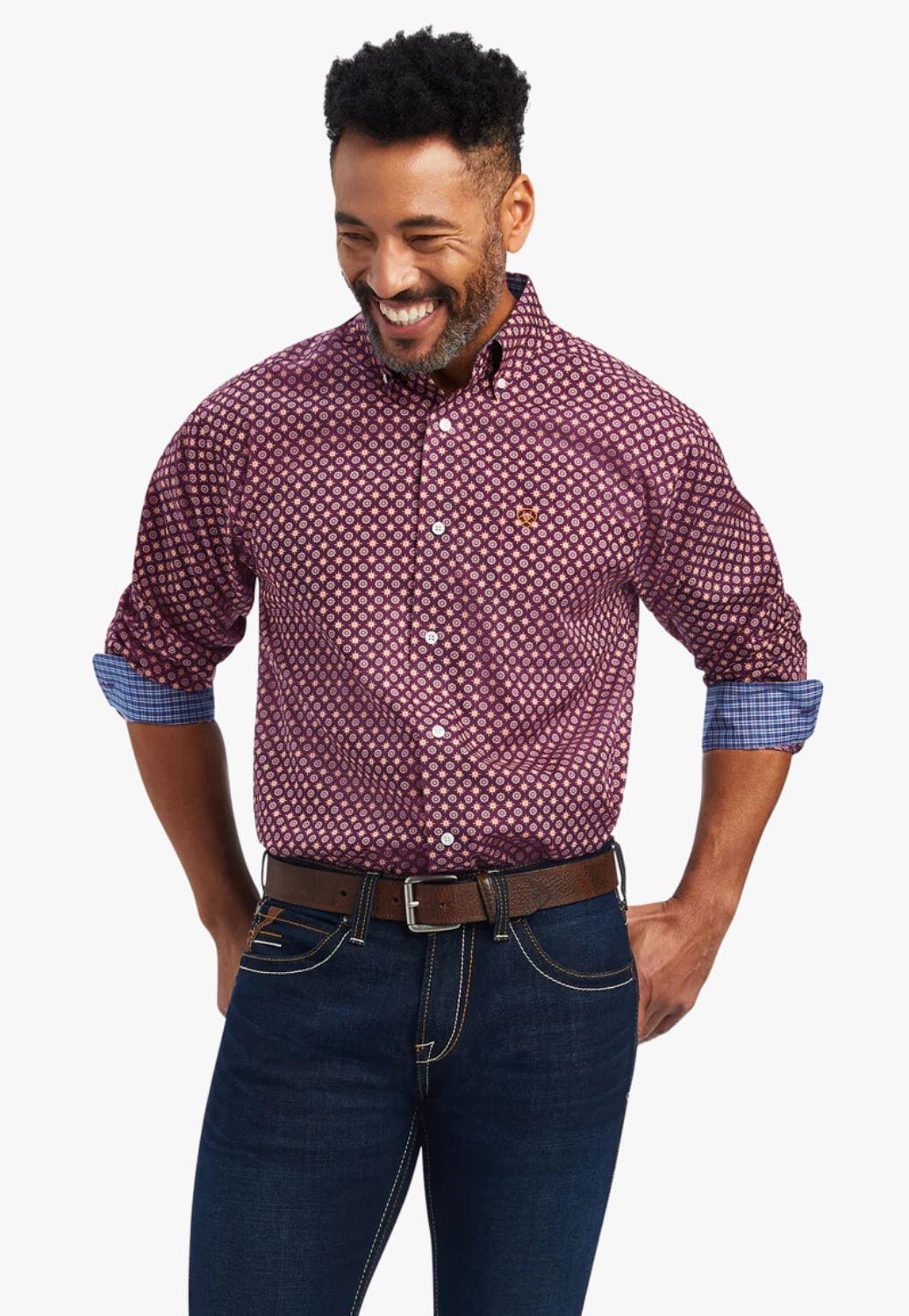 Ariat CLOTHING-Mens Long Sleeve Shirts Ariat Mens Wrinkle Free Deklan Classic Long Sleeve Shirt