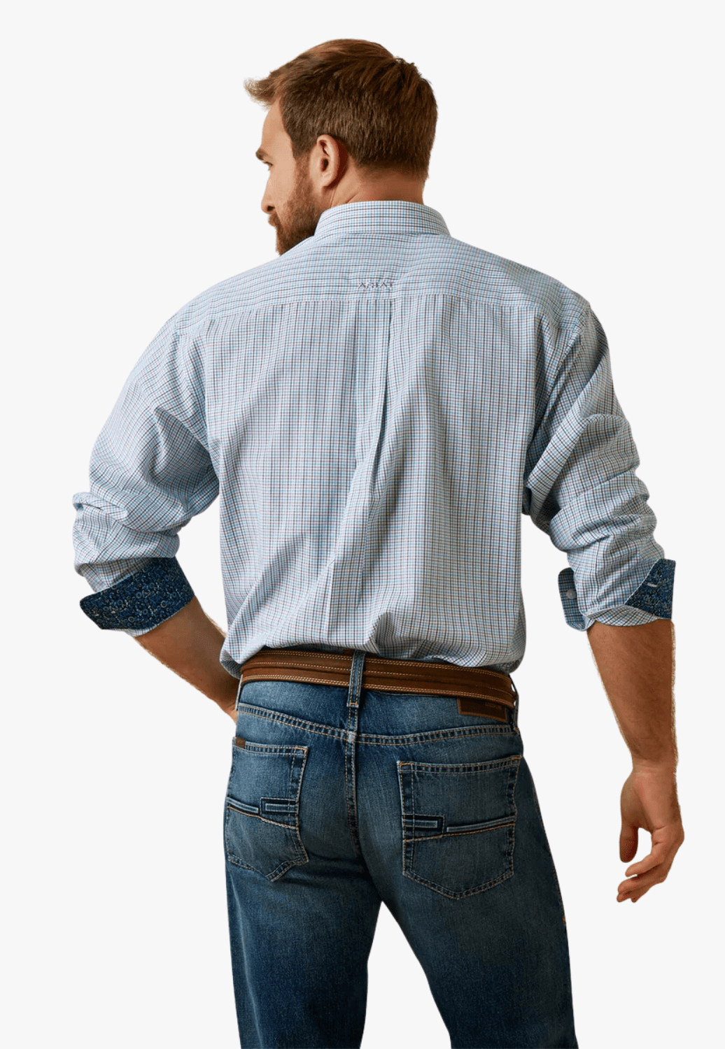 Ariat CLOTHING-Mens Long Sleeve Shirts Ariat Mens Wrinkle Free Emerson Fitted Long Sleeve Shirt