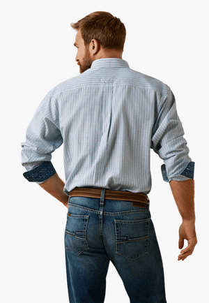 Ariat CLOTHING-Mens Long Sleeve Shirts Ariat Mens Wrinkle Free Emerson Fitted Long Sleeve Shirt