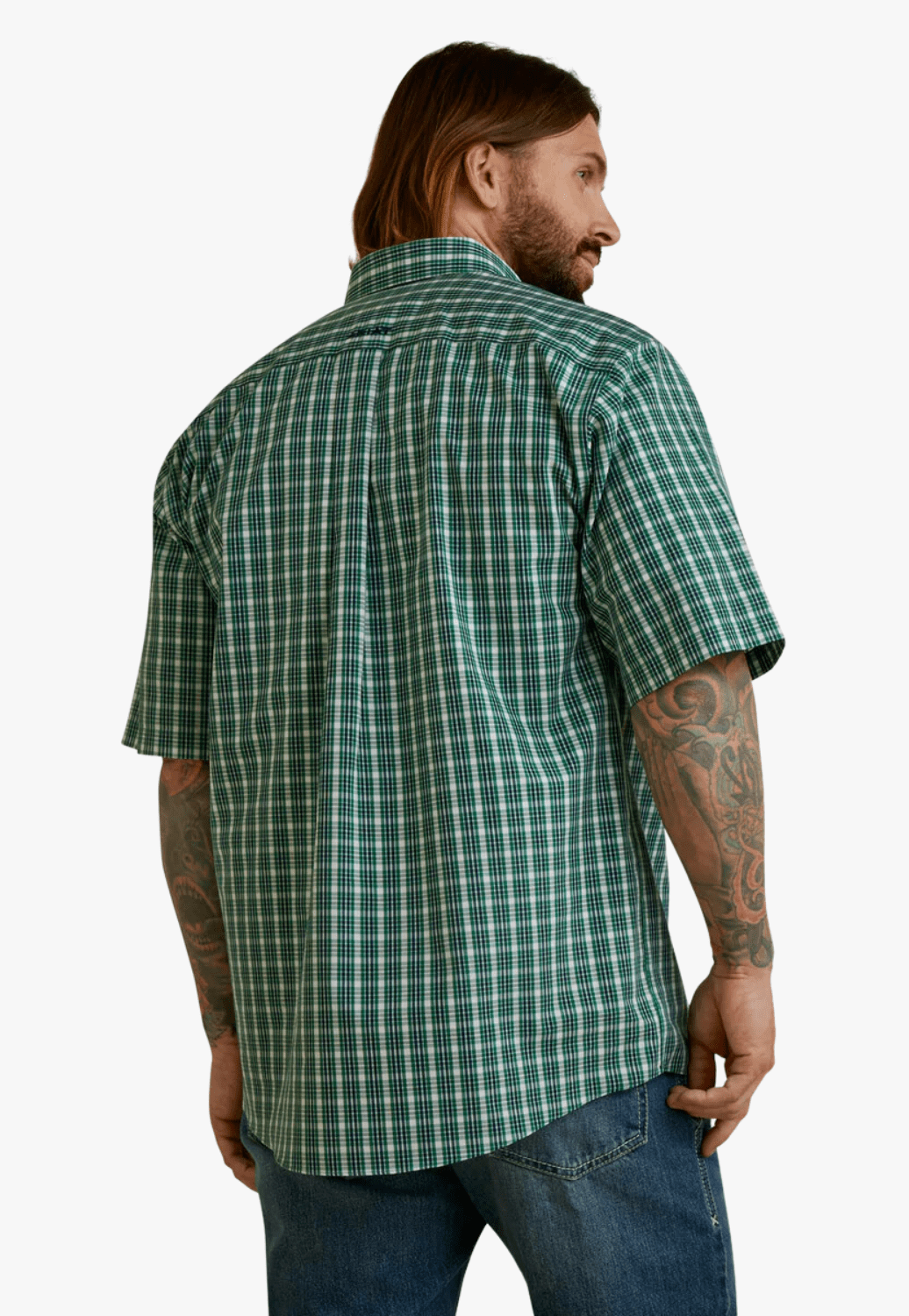 Ariat CLOTHING-Mens Short Sleeve Shirts Ariat Mens Wrinkle Free Finan Classic Short Sleeve Shirt