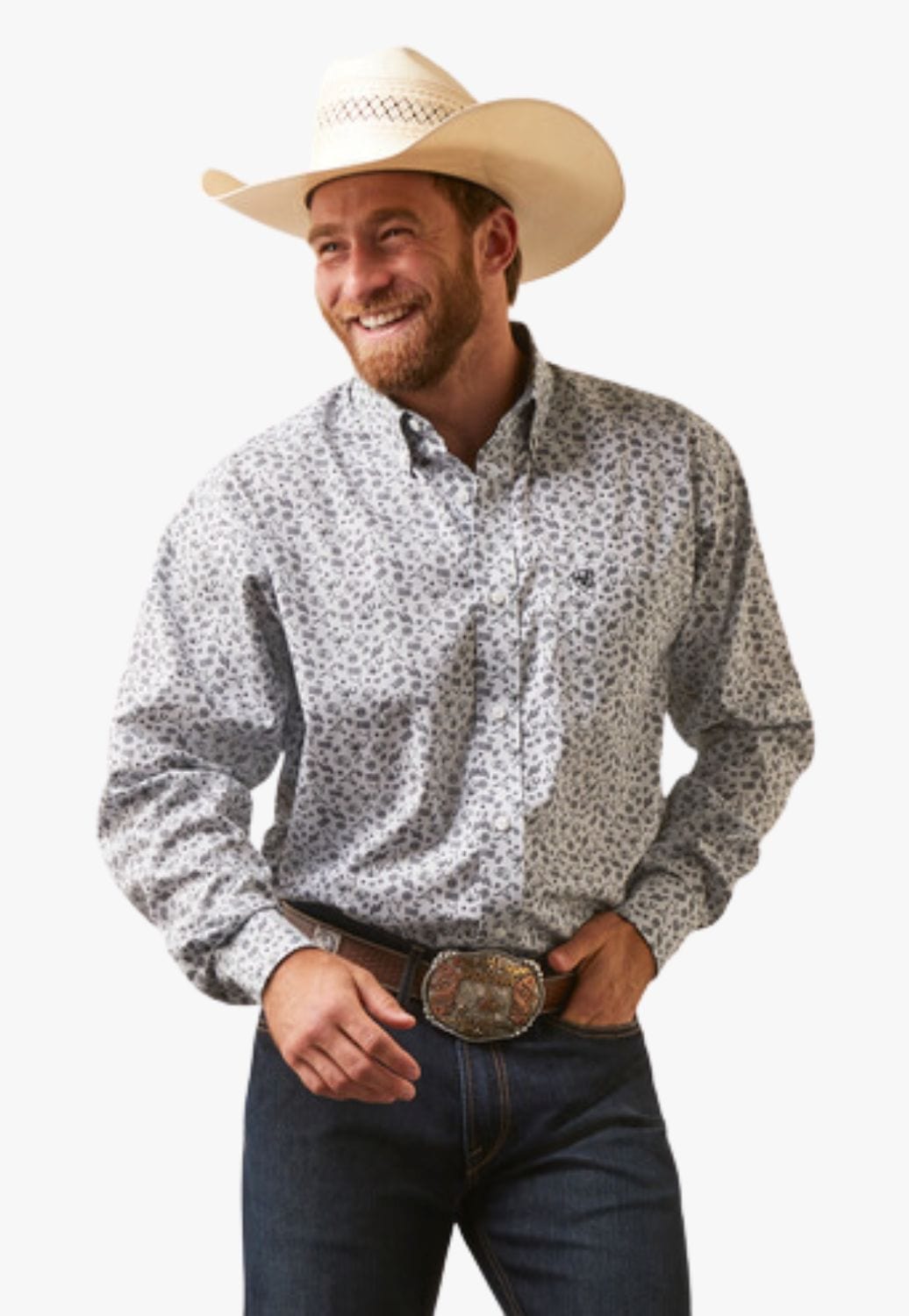 Ariat CLOTHING-Mens Long Sleeve Shirts Ariat Mens Wrinkle Free Fortune Classic Long Sleeve Shirt