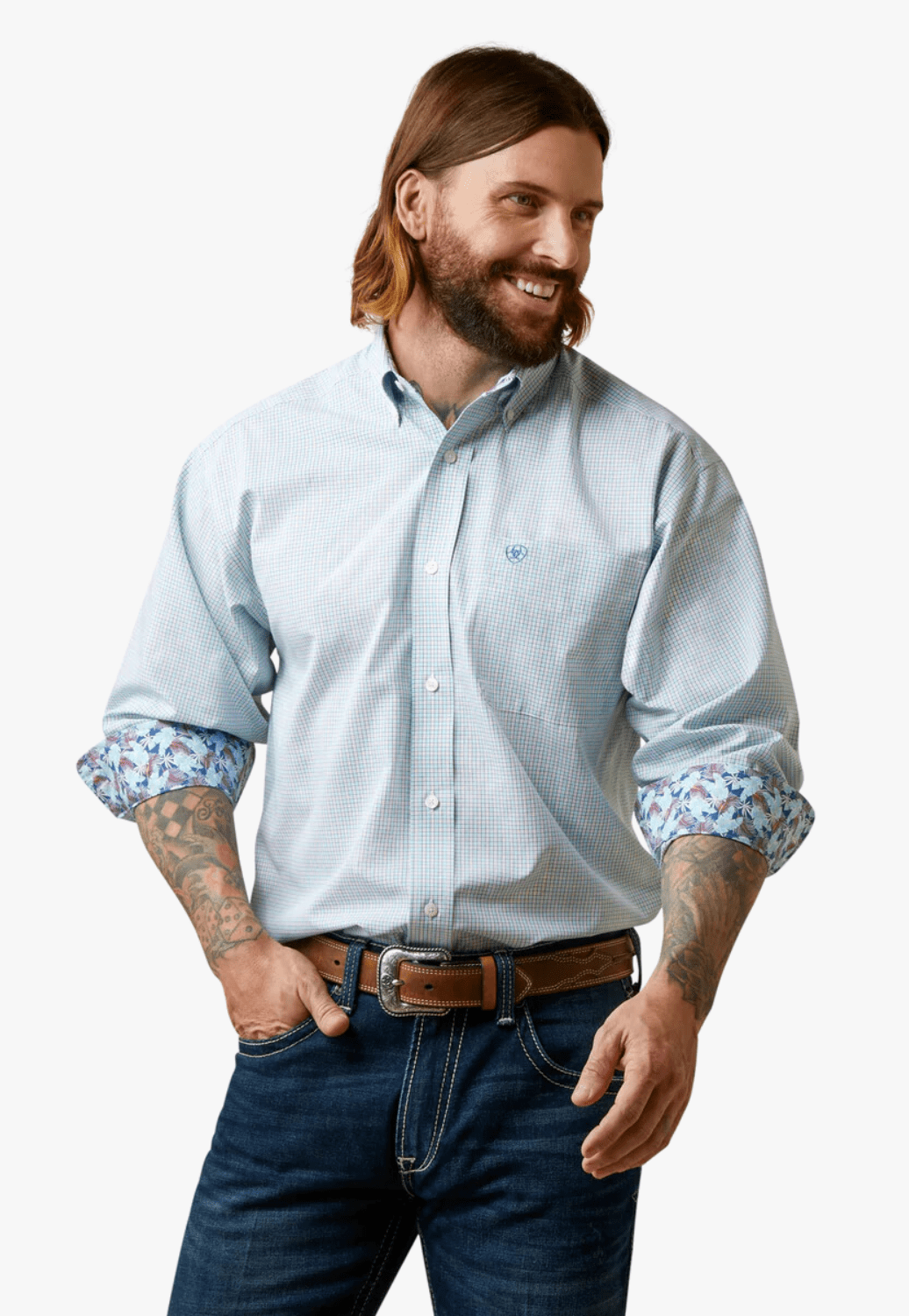 Ariat CLOTHING-Mens Long Sleeve Shirts Ariat Mens Wrinkle Free Westley Classic Long Sleeve Shirt