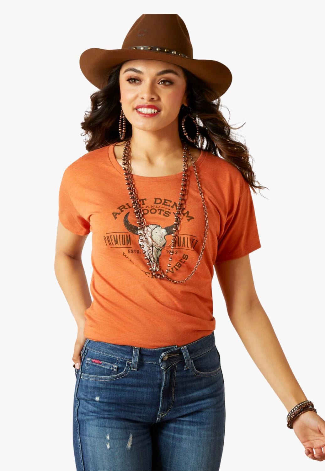 Ariat CLOTHING-WomensT-Shirts Ariat Womens Bison Skull T-Shirt