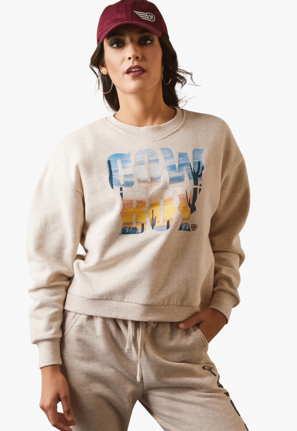 Ariat CLOTHING-Womens Pullovers Ariat Womens Cowboy Crew Sweater