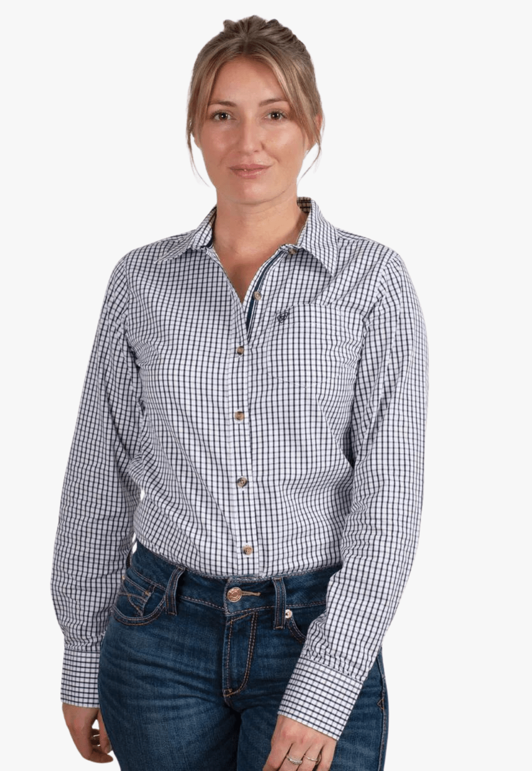Ariat CLOTHING-Womens Long Sleeve Shirts Ariat Womens Kirby Check Long Sleeve Shirt