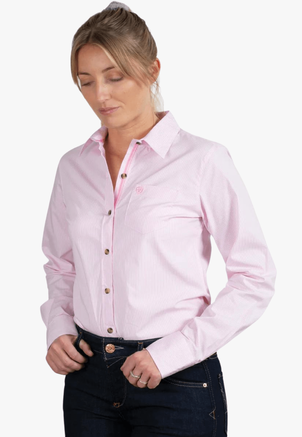 Ariat CLOTHING-Womens Long Sleeve Shirts Ariat Womens Kirby Stripe Long Sleeve Shirt