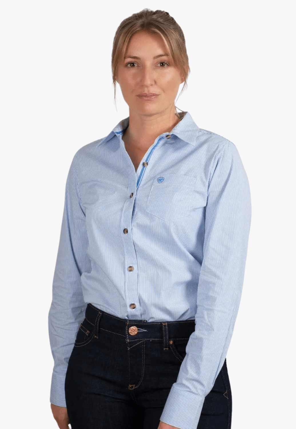 Ariat CLOTHING-Womens Long Sleeve Shirts Ariat Womens Kirby Stripe Long Sleeve Shirt