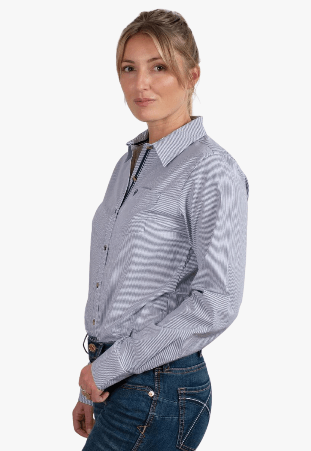 Ariat CLOTHING-Womens Long Sleeve Shirts Ariat Womens Kirby Stripe Long Sleeve Shirt