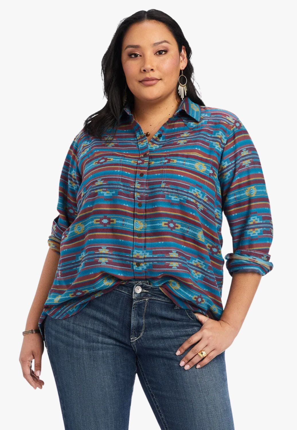 Ariat CLOTHING-Womens Long Sleeve Shirts Ariat Womens REAL Bille Rae Long Sleeve Shirt