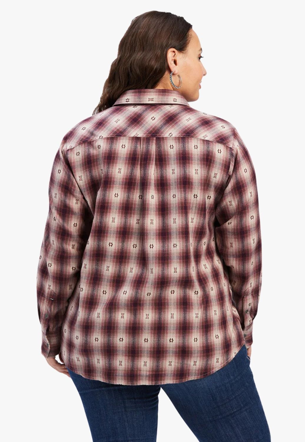 Ariat CLOTHING-Womens Long Sleeve Shirts Ariat Womens REAL Billie Jean Plaid Long Sleeve Shirt