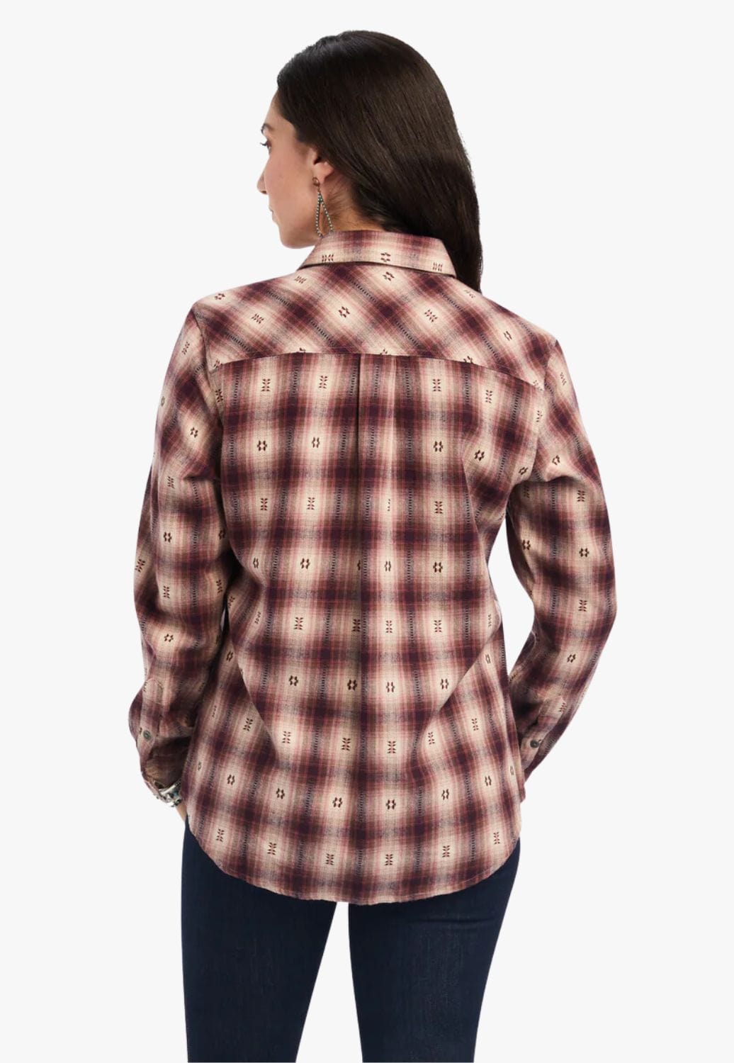 Ariat CLOTHING-Womens Long Sleeve Shirts Ariat Womens REAL Billie Jean Plaid Long Sleeve Shirt
