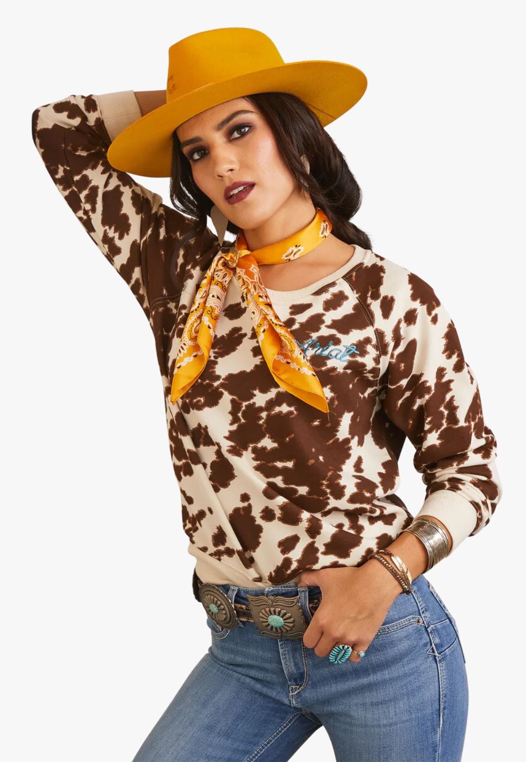 Ariat CLOTHING-Womens Pullovers Ariat Womens REAL Hide Crew Sweatshirt