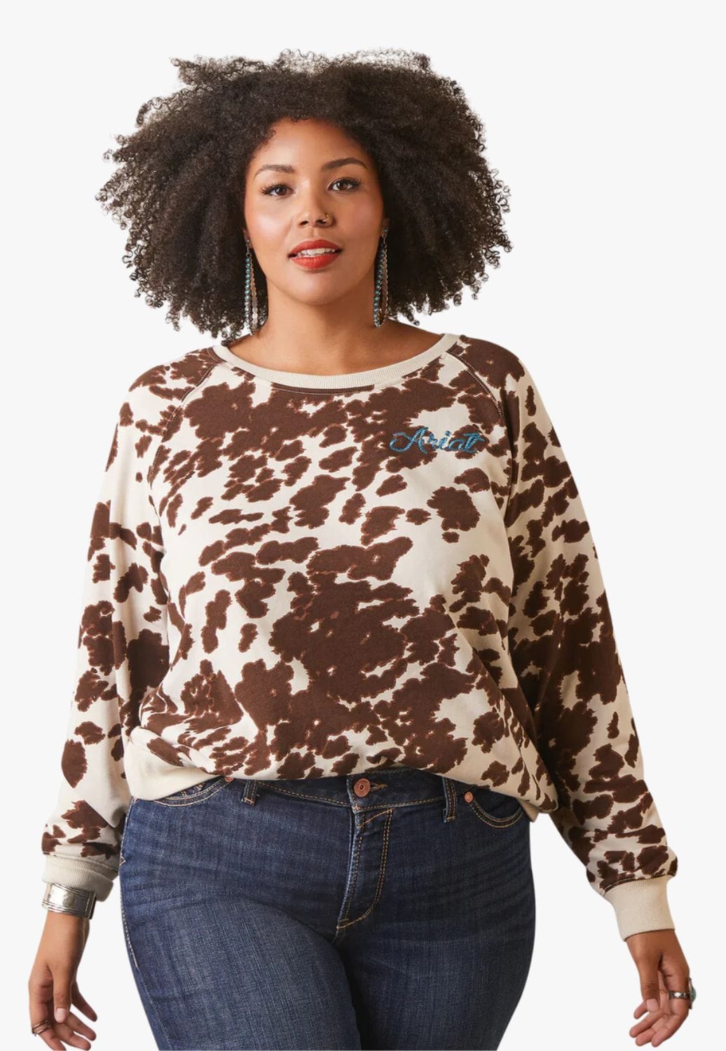 Ariat CLOTHING-Womens Pullovers Ariat Womens REAL Hide Crew Sweatshirt