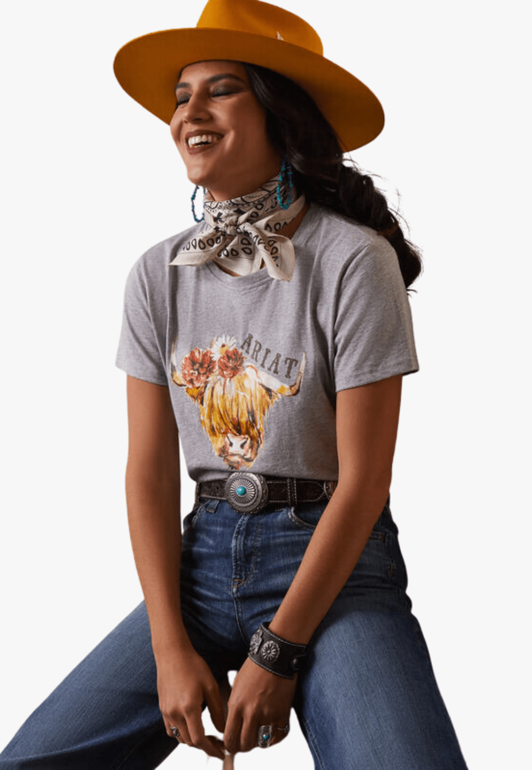Ariat CLOTHING-WomensT-Shirts Ariat Womens REAL Highlander Rose T-Shirt