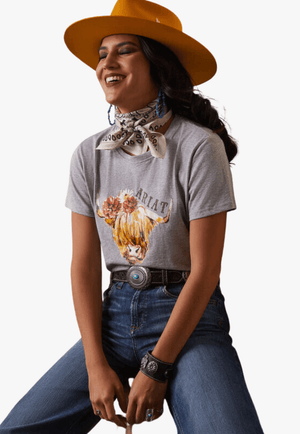 Ariat CLOTHING-WomensT-Shirts Ariat Womens REAL Highlander Rose T-Shirt