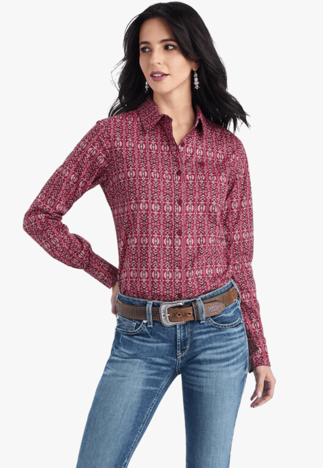 Ariat CLOTHING-Womens Long Sleeve Shirts Ariat Womens REAL Kirby Stretch Long Sleeve Shirt