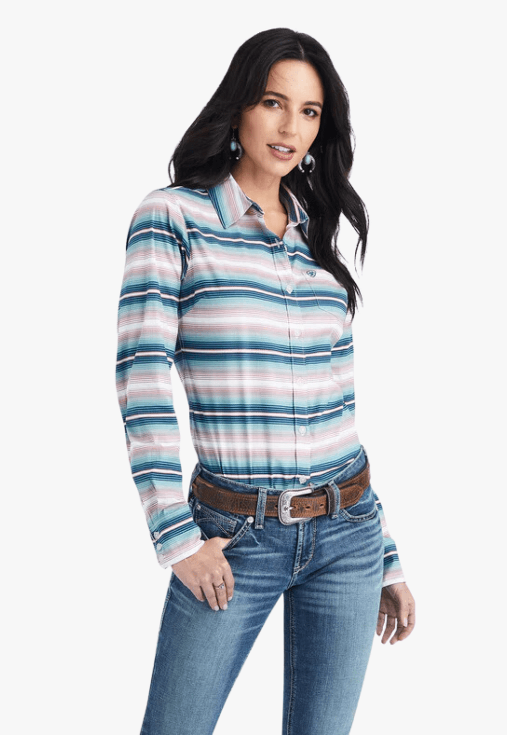 Ariat CLOTHING-Womens Long Sleeve Shirts Ariat Womens REAL Kirby Stretch Long Sleeve Shirt