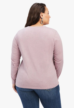 Ariat CLOTHING-Womens Long Sleeve Shirts Ariat Womens REAL Logo Relaxed Long Sleeve Shirt