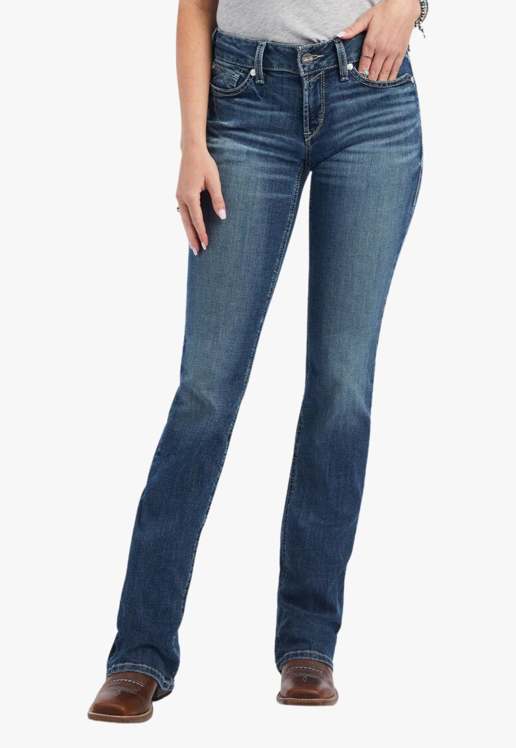 Ariat CLOTHING-Womens Jeans Ariat Womens REAL Maisie Mid Rise Boot Cut Jean