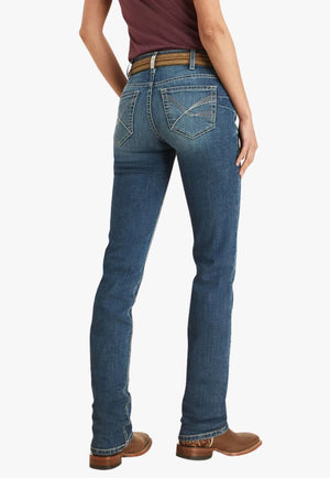 Ariat CLOTHING-Womens Jeans Ariat Womens REAL Michela Mid Rise Straight Leg Jean