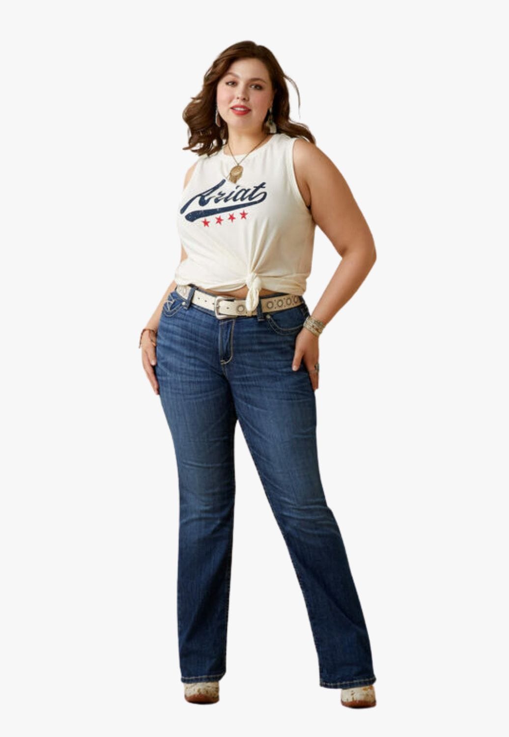 Ariat CLOTHING-Womens Jeans Ariat Womens REAL Miriam Mid Rise Boot Cut Jean