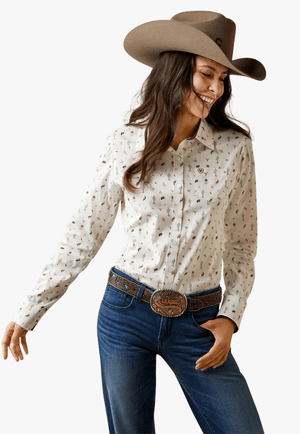 Ariat CLOTHING-Womens Long Sleeve Shirts Ariat Womens Wrinkle Resist Kirby Long Sleeve Shirt