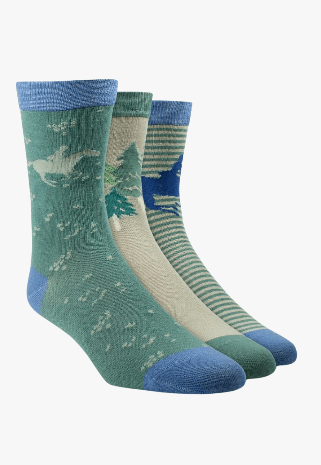 Ariat ACCESSORIES-Socks Green Multi Ariat Womens Charm Crew Socks
