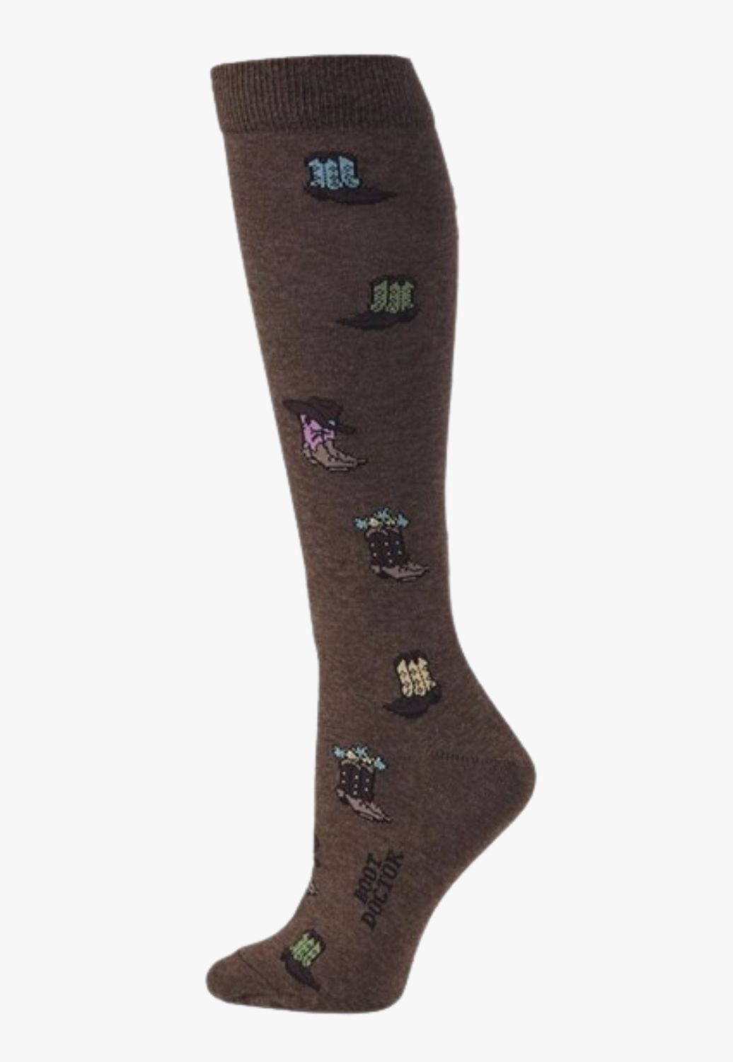 Boot Doctor ACCESSORIES-Socks OSFA / Brown Boot Doctor Womens Cowboy Pattern Socks