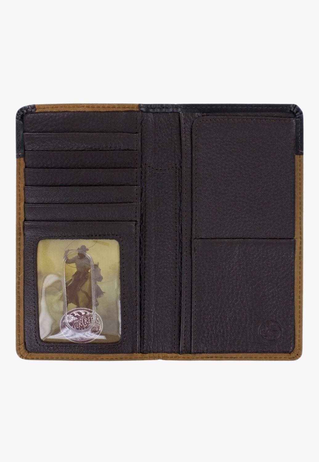 Brighton ACCESSORIES-Mens Wallets Light Tan Silver Creek Fenced In Checkbook Wallet