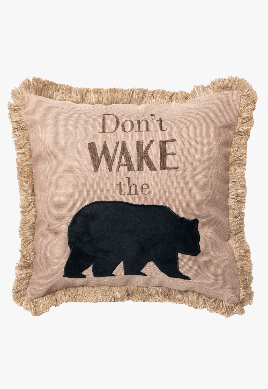 Carstens Homewares - General Cream Carstens Dont Wake The Bear Throw Pillow