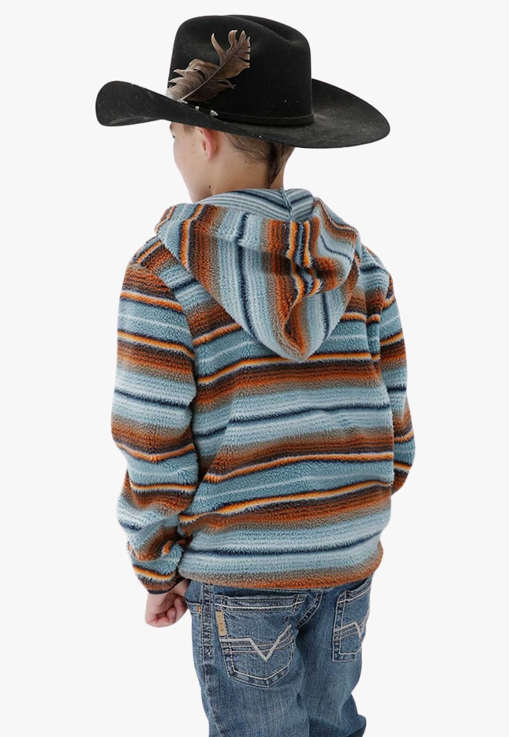 Cinch CLOTHING-Boys Pullovers Cinch Boys Stripe Sherpa Fleece Hoodie