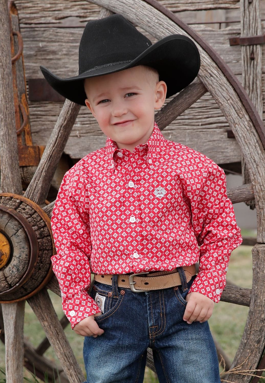 Cinch CLOTHING-Boys Long Sleeve Shirts Cinch Infant Boys Geometric Print Long Sleeve Shirt