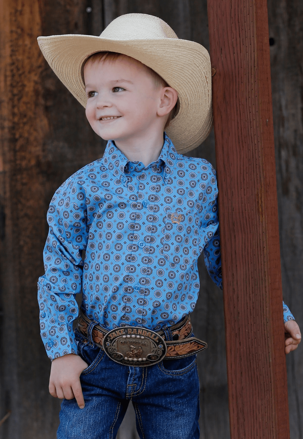 Cinch CLOTHING-Boys Long Sleeve Shirts Cinch Infant Boys Medallion Print Button Down Long Sleeve Shirt