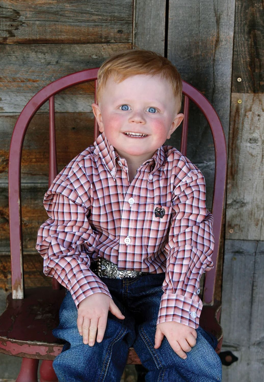 Cinch CLOTHING-Infants Cinch Infant Boys Plaid Button Down Long Sleeve Shirt