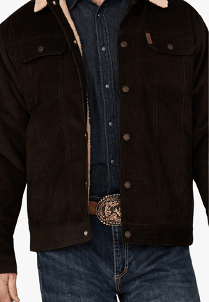 Cinch CLOTHING-Mens Jackets Cinch Mens Corduroy Sherpa Lined Snap Jacket