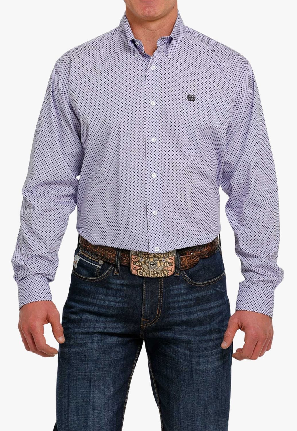 Cinch CLOTHING-Mens Long Sleeve Shirts Cinch Mens Geo Print Button Down Long Sleeve Shirt