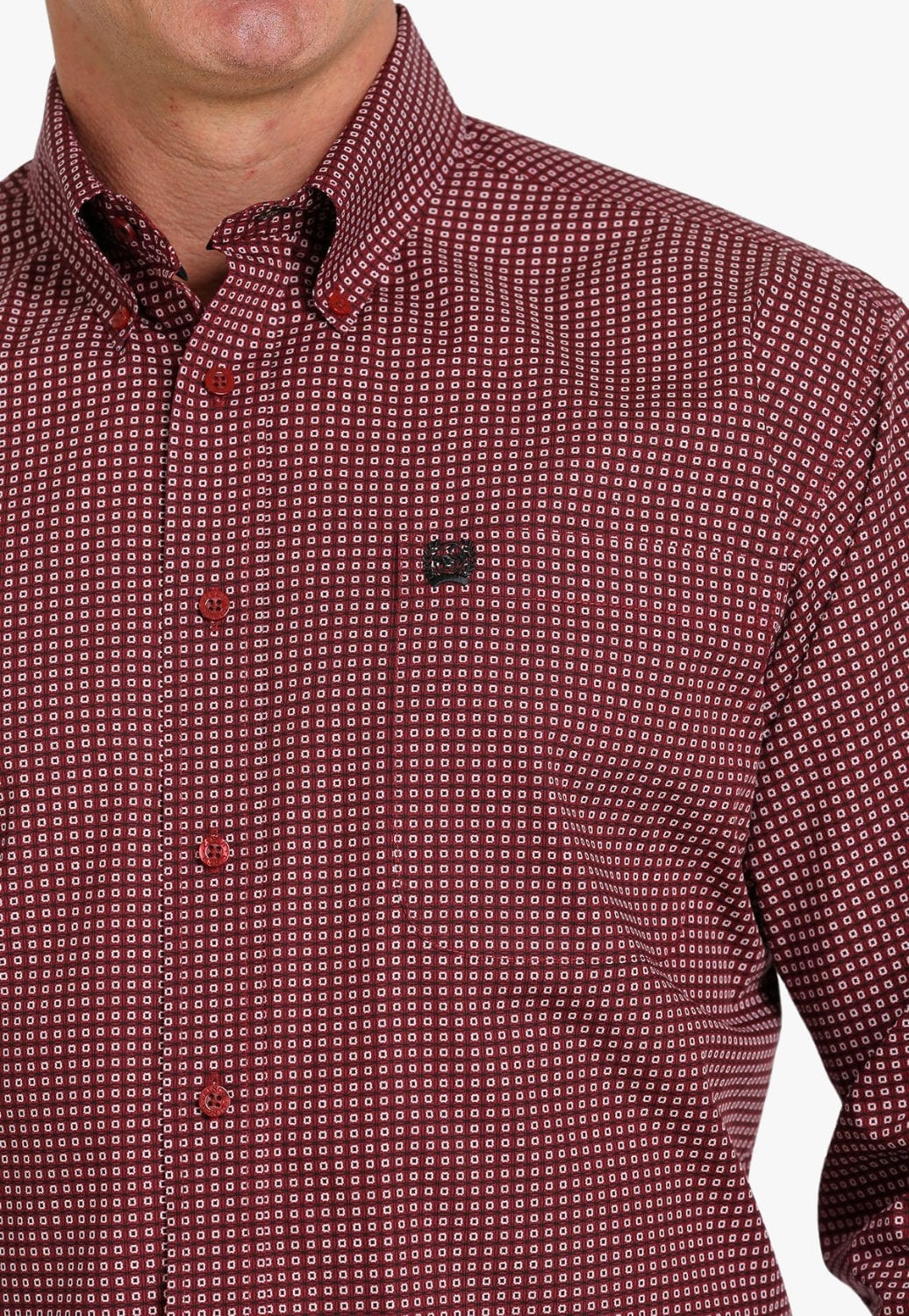Cinch CLOTHING-Mens Long Sleeve Shirts Cinch Mens Geo Print Button Down Long Sleeve Shirt
