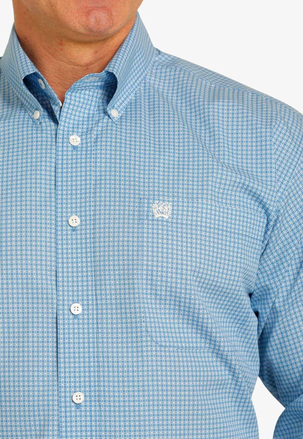 Cinch CLOTHING-Mens Long Sleeve Shirts Cinch Mens Geometric Button Down Long Sleeve Shirt
