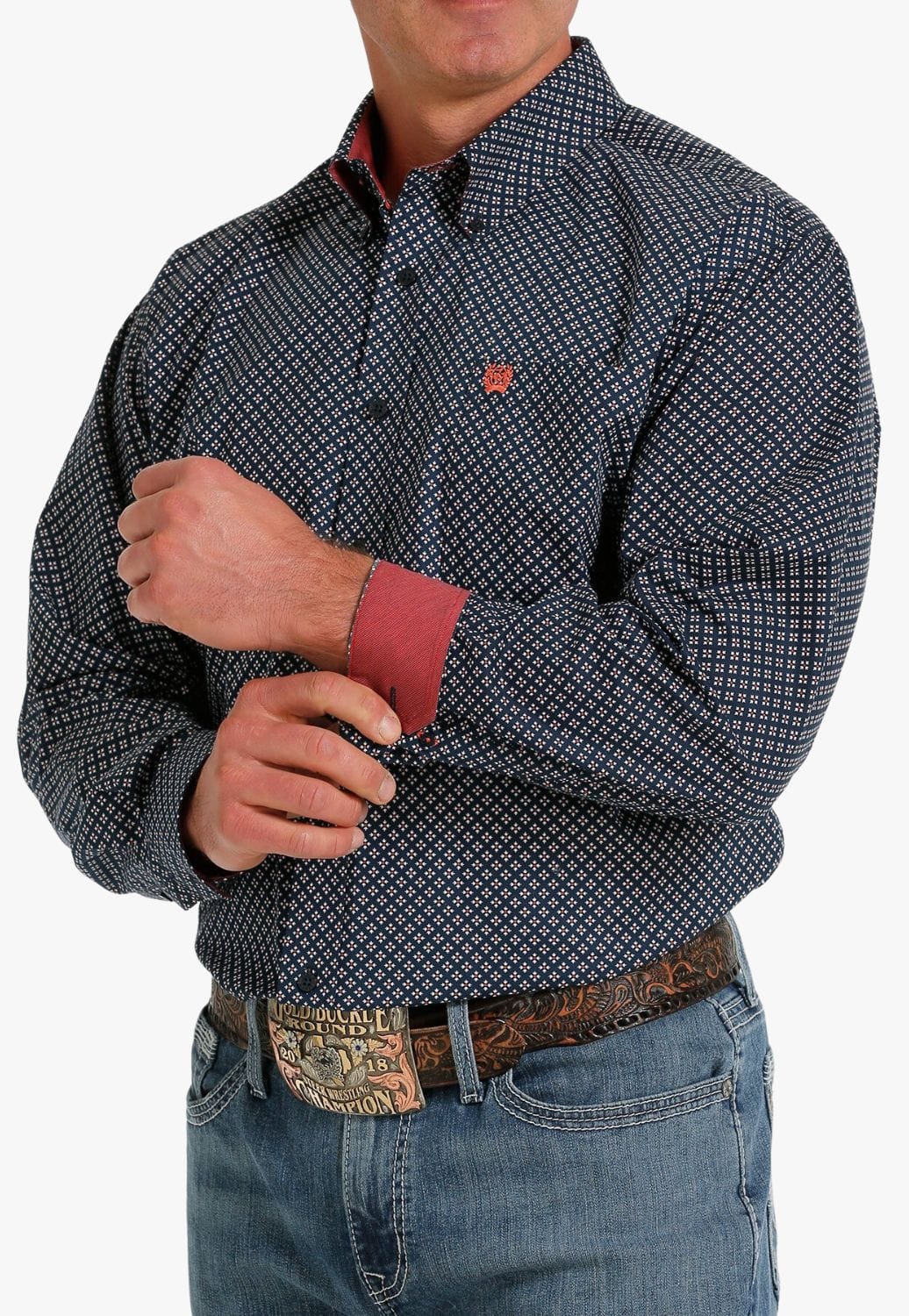 Cinch CLOTHING-Mens Long Sleeve Shirts Cinch Mens Geometric Long Sleeve Shirt