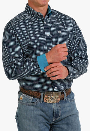 Cinch CLOTHING-Mens Long Sleeve Shirts Cinch Mens Geometric Print Long Sleeve Shirt