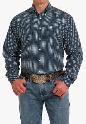 Cinch CLOTHING-Mens Long Sleeve Shirts Cinch Mens Geometric Print Long Sleeve Shirt