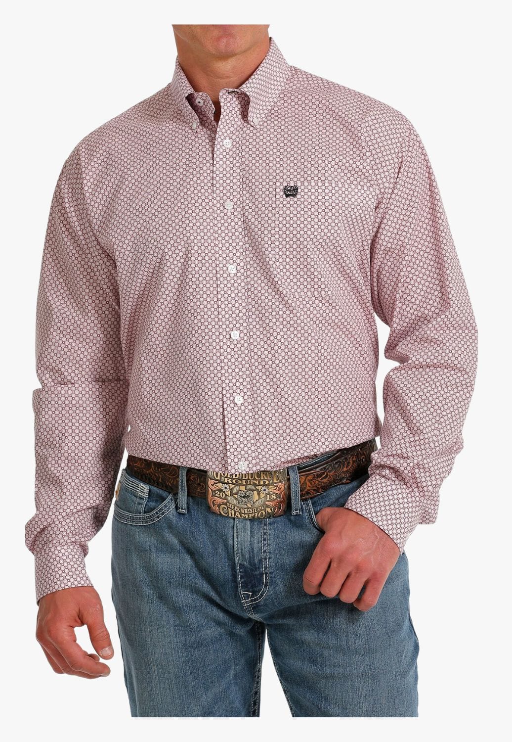 Cinch CLOTHING-Mens Long Sleeve Shirts Cinch Mens Geometric Print Western Long Sleeve Shirt