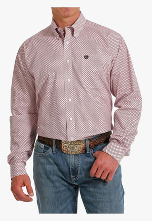 Cinch CLOTHING-Mens Long Sleeve Shirts Cinch Mens Geometric Print Western Long Sleeve Shirt