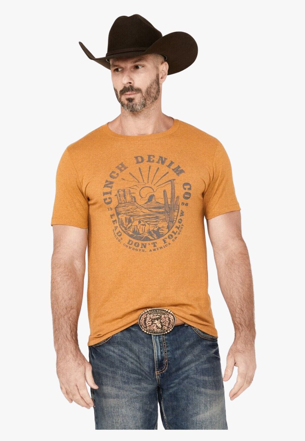 Cinch CLOTHING-MensT-Shirts Cinch Mens Golden Mountain Graphic T-shirt