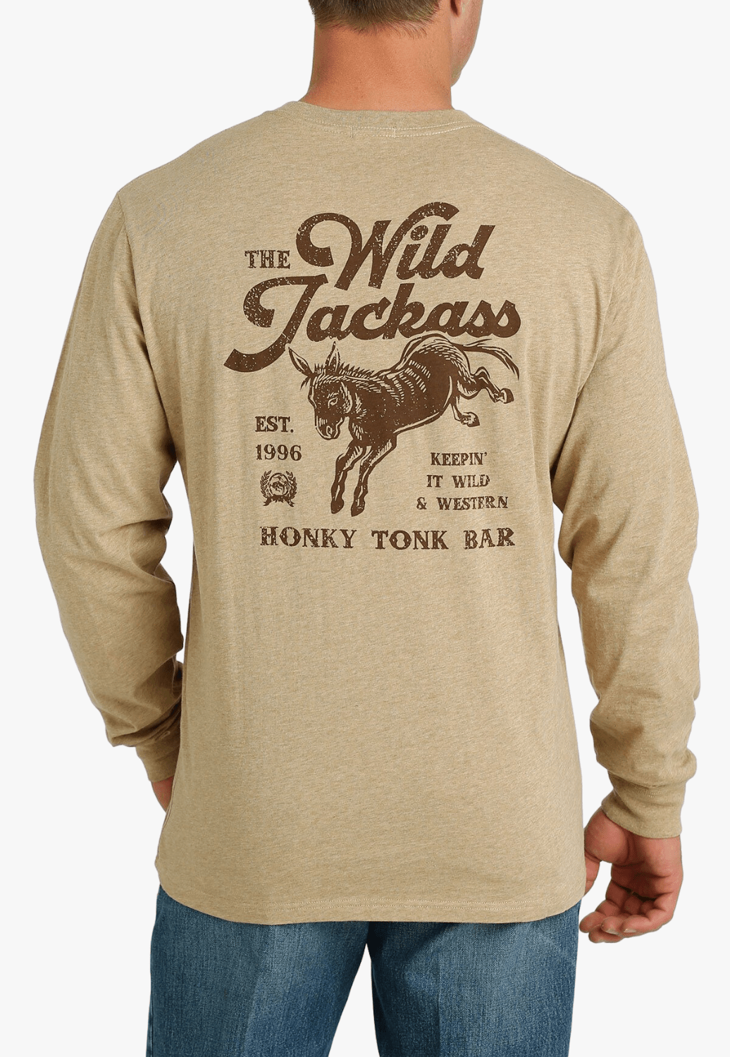Cinch CLOTHING-Mens Long Sleeve Shirts Cinch Mens Honky Tonk Bar Long Sleeve T-Shirt