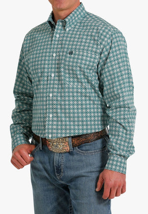 Cinch CLOTHING-Mens Short Sleeve Shirts Cinch Mens Medallion Print Long Sleeve Shirt